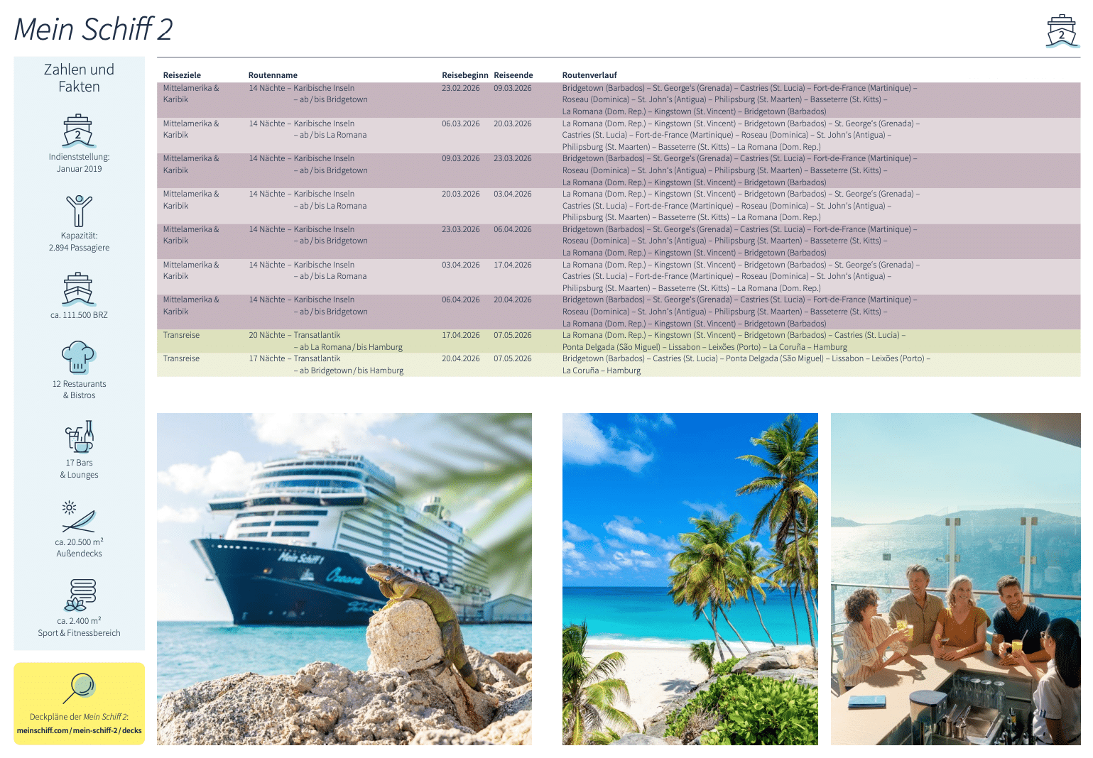 Mein Schiff 1 / Abfahrten 2025/26