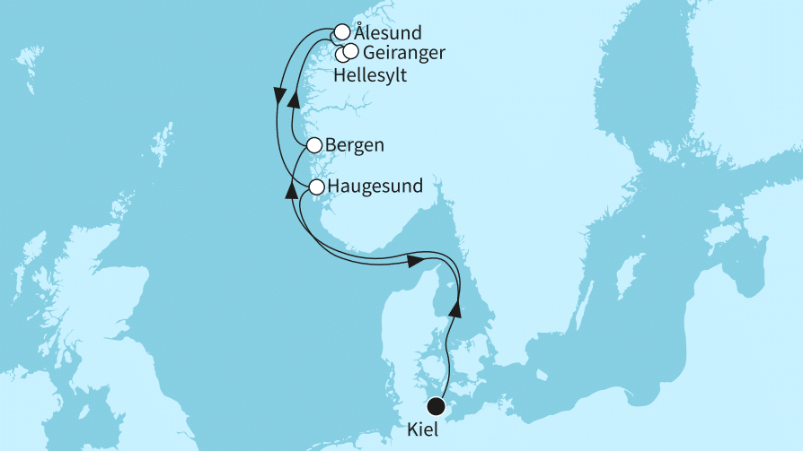 Mein Schiff Relax - Norwegen mit Geirangerfjord