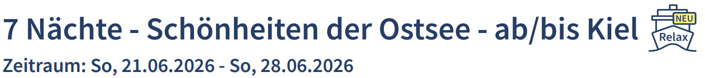 Schönheit der Ostsee Mein Schiff Relax 2026